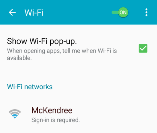 Android Wifi Settings