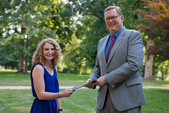 Jessica Hoffmann and President Dobbins