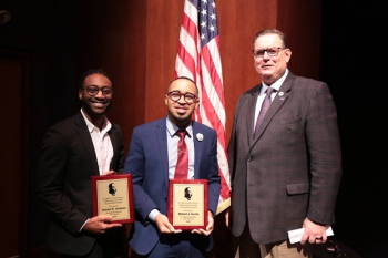 MLK Humanitarian Awardees with University President