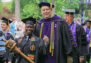 President Dan Dobbins with Emmanuel Segbedzi