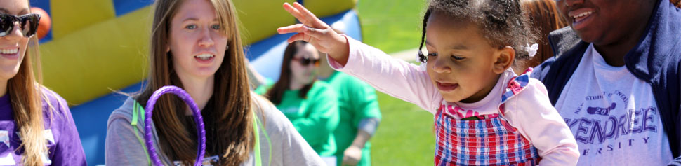 Child Playing Games at Spring Fling Event