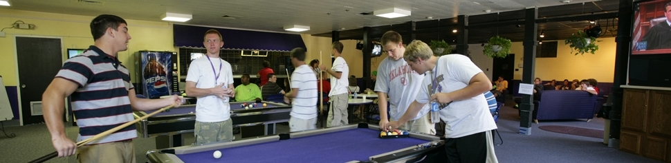 Students Playing Billiards in teh Lair