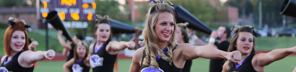 McKendree Cheerleading Squad at Evening Football Game